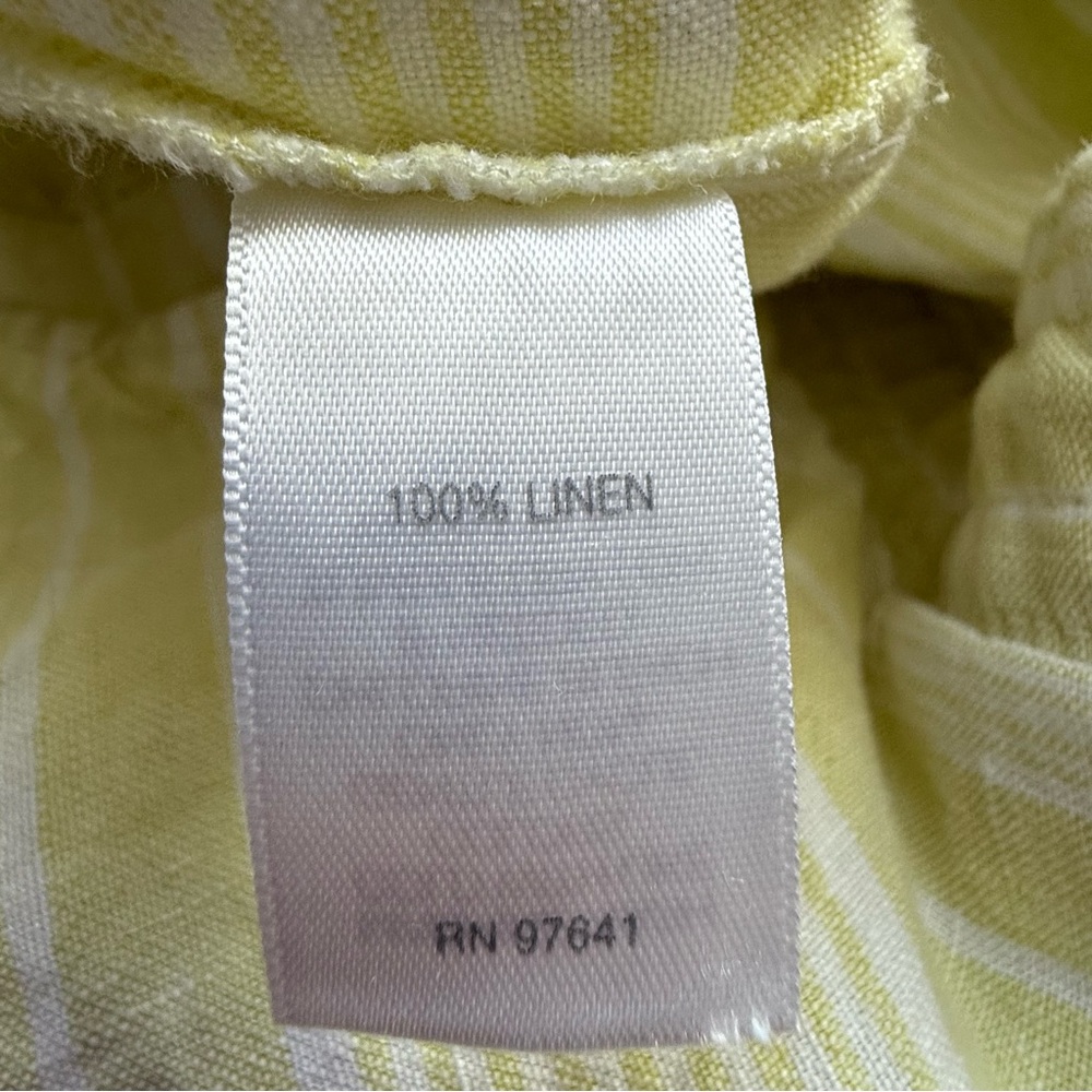 J. Jill 100% linen butter yellow & white striped shorts -Size XL -POCKETS - Picture 5 of 9